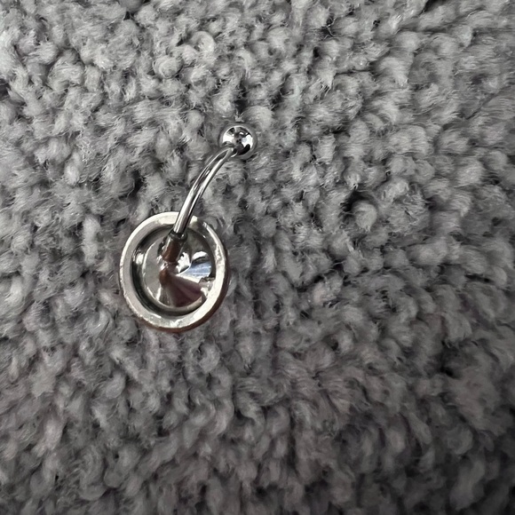 Pink Rhinestone Belly Button Ring - Picture 4 of 4